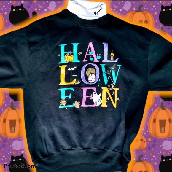Vtg 90s Halloween sweatshirt - Picture 5 of 9